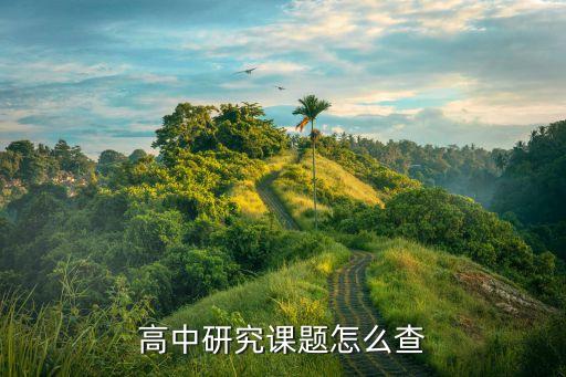 高中研究课题怎么查