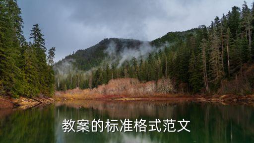 教案的标准格式范文