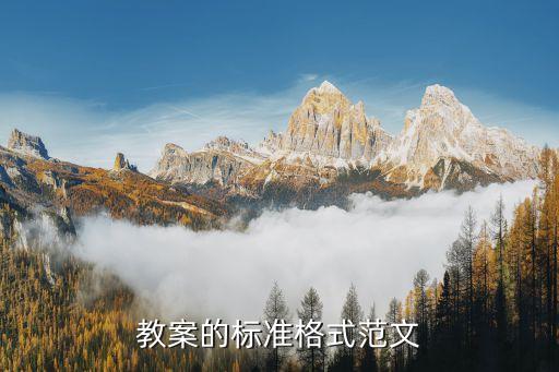 教案的标准格式范文