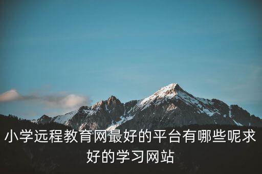 小学远程教育网最好的平台有哪些呢求好的学习网站