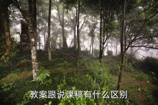 教案跟说课稿有什么区别