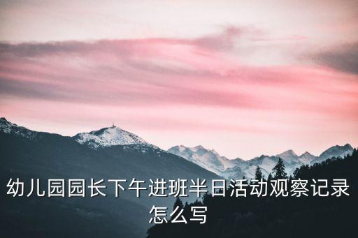 园长进班观察记录30篇幼儿园，幼儿园个案观察记录