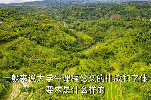 一般来说大学生课程论文的排版和字体要求是什么样的