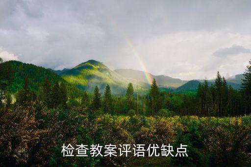 检查教案评语优缺点
