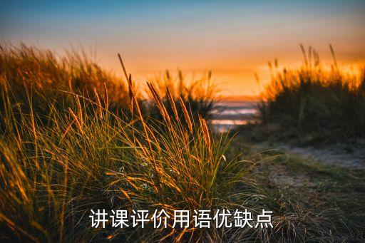 讲课评价用语优缺点