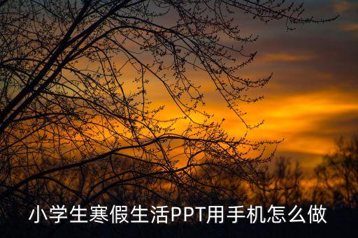 小学生寒假生活PPT用手机怎么做