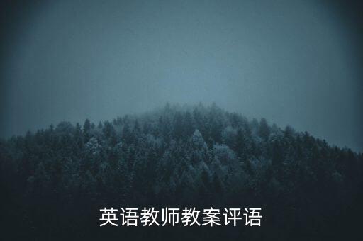 英语教师教案评语