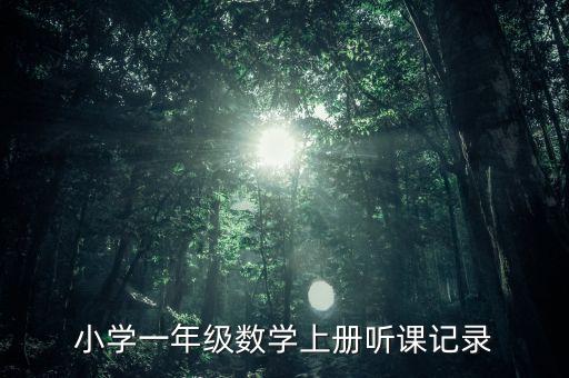 小学一年级数学上册听课记录