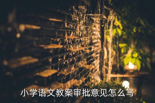 小学语文教案审批意见怎么写