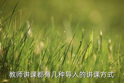 教师讲课都有几种导入的讲课方式