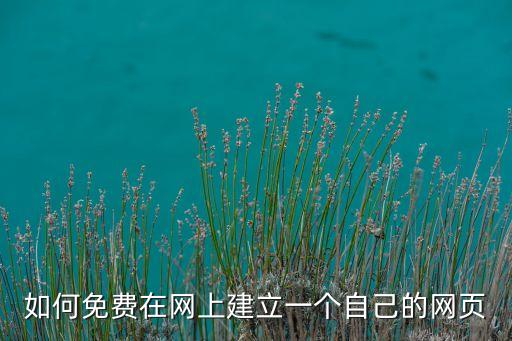 如何免费在网上建立一个自己的网页