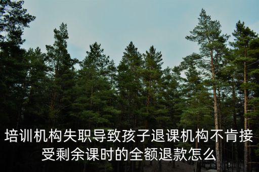 培训机构失职导致孩子退课机构不肯接受剩余课时的全额退款怎么