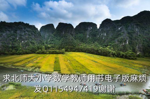 求北师大小学数学教师用书电子版麻烦发Q1154947419谢谢