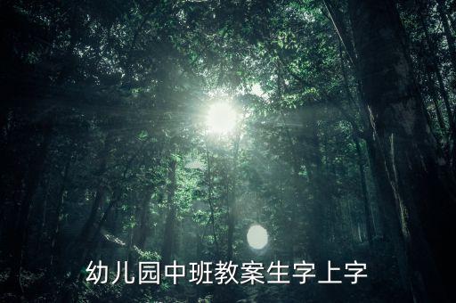 幼儿园中班教案生字上字
