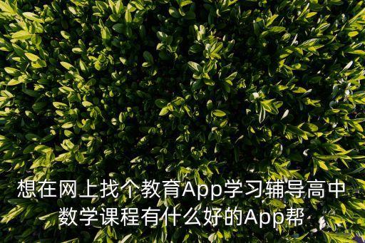 数学网课推荐，想在线补习一下高中数学的课程大神们有什么好的推荐吗