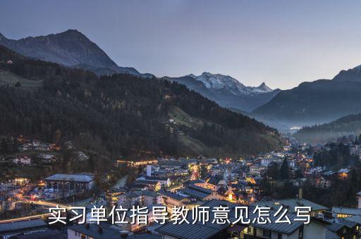 实习单位指导教师意见怎么写