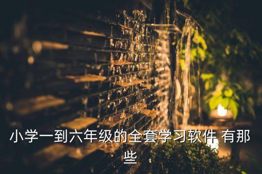 小学一到六年级的全套学习软件 有那些