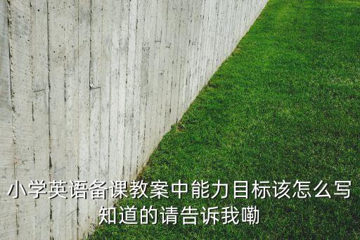 小学英语备课教案中能力目标该怎么写知道的请告诉我嘞
