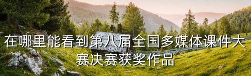 在哪里能看到第八届全国多媒体课件大赛决赛获奖作品