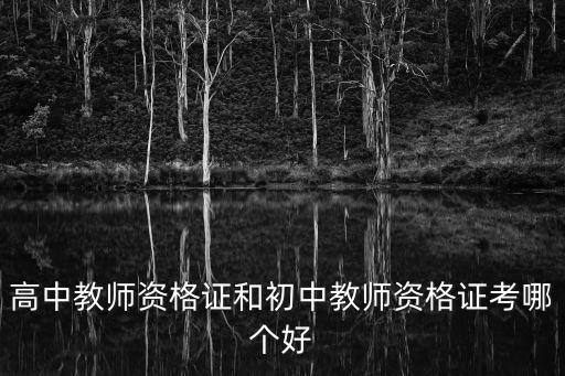 高中教师资格证和初中教师资格证考哪个好