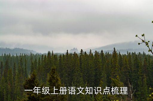 一年级上册语文知识点梳理