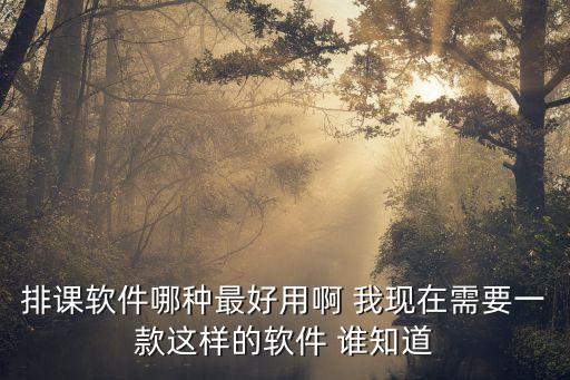 课程表排课软件哪个好用，排课系统哪个好