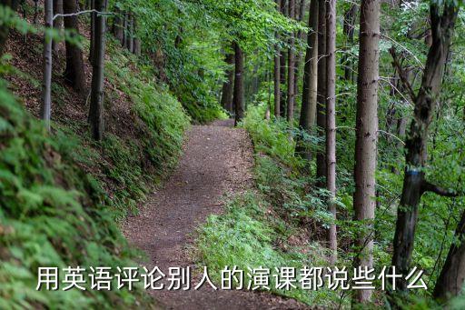 用英语评论别人的演课都说些什么