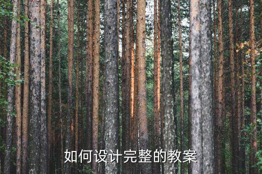 教案模板完整版，如何设计完整的教案
