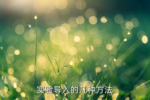 实验导入的几种方法
