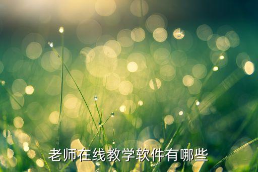 老师在线教学软件有哪些
