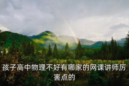 孩子高中物理不好有哪家的网课讲师厉害点的