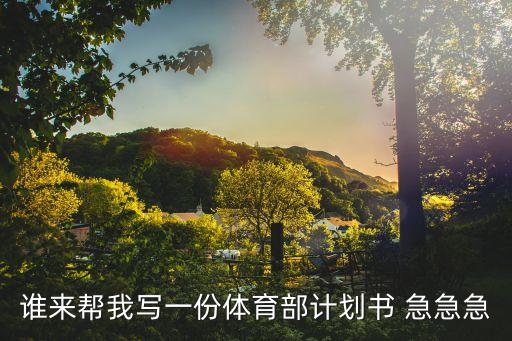 谁来帮我写一份体育部计划书 急急急