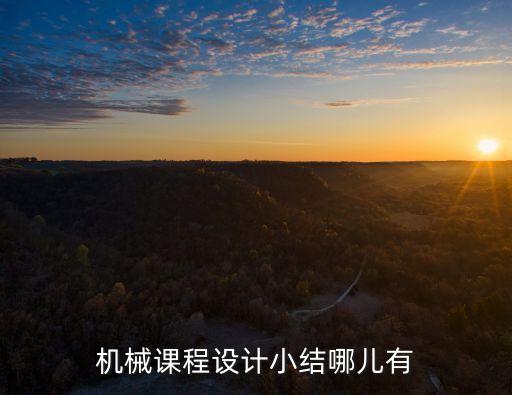 机械设计课程设计小结，求机械课程设计小结