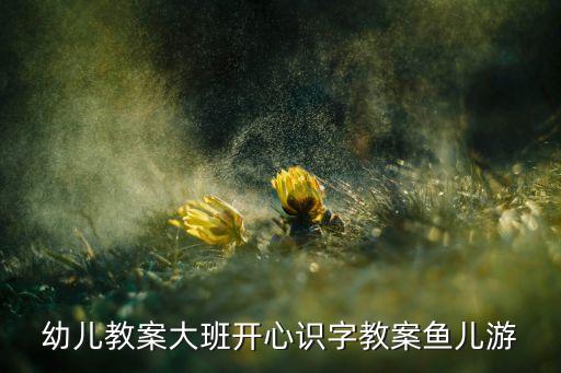 幼儿教案大班开心识字教案鱼儿游