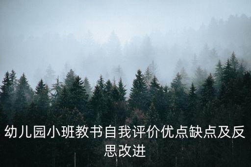 幼儿园小班教书自我评价优点缺点及反思改进