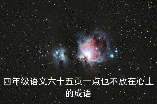 四年级语文六十五页一点也不放在心上的成语