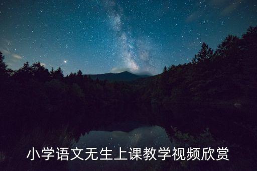 小学语文无生上课教学视频欣赏