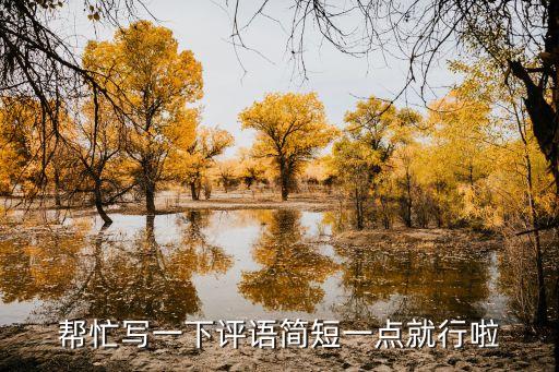 帮忙写一下评语简短一点就行啦