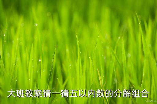 大班教案猜一猜五以内数的分解组合