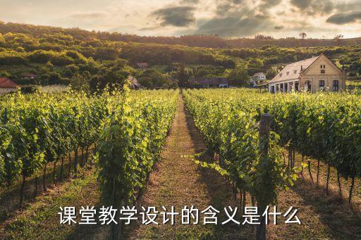 课堂教学设计的含义是什么
