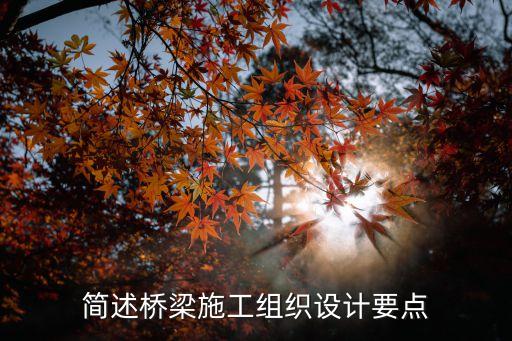 简述桥梁施工组织设计要点