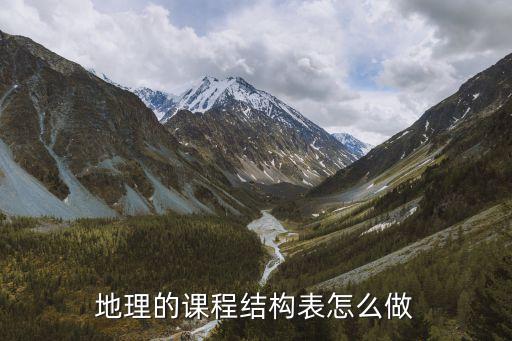 地理的课程结构表怎么做