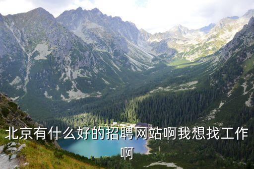 北京有什么好的招聘网站啊我想找工作啊