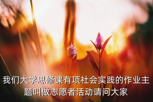 我们大学思修课有项社会实践的作业主题叫做志愿者活动请问大家