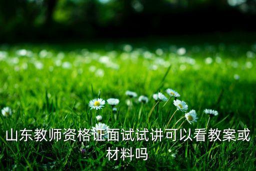 山东教师资格证面试试讲可以看教案或材料吗