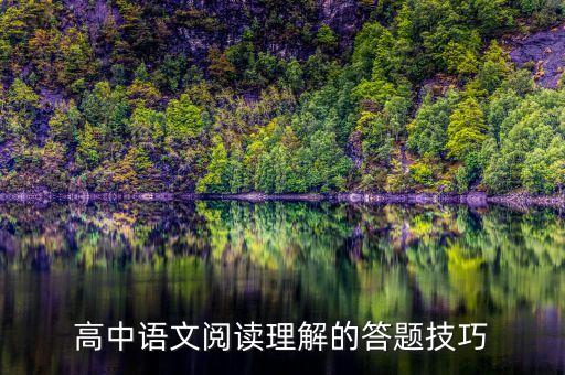 高中语文阅读理解的答题技巧