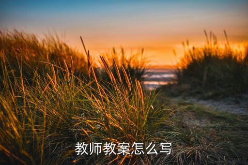 教师教案怎么写