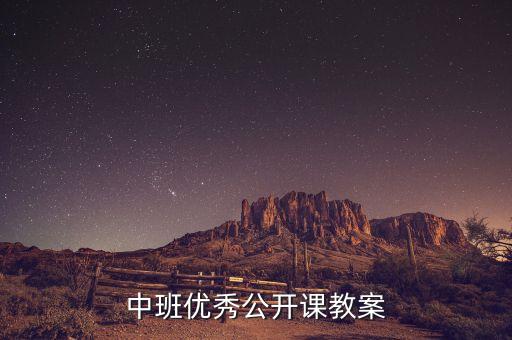 中班优秀公开课教案