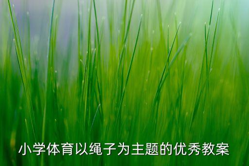 小学体育以绳子为主题的优秀教案