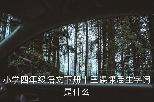 四年级下册课后生字，四年级语文下册11课生字